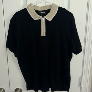 Black and beige Express Polo